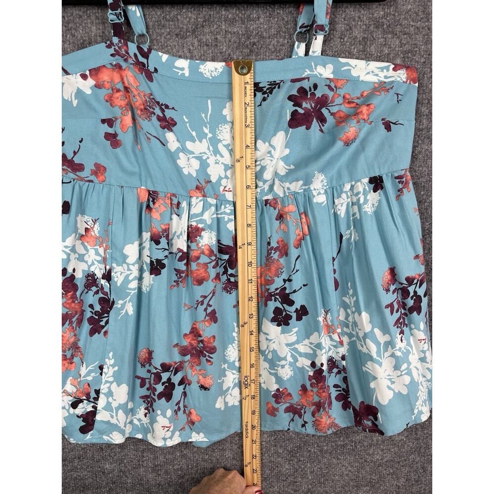 Torrid Babydoll Belinda Floral Still Water Squar Neck Tank Top Size 00 - Picture 3 of 8
